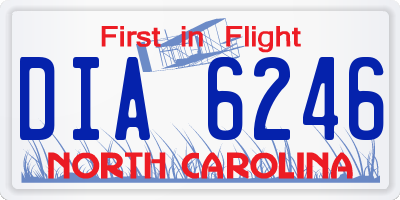 NC license plate DIA6246