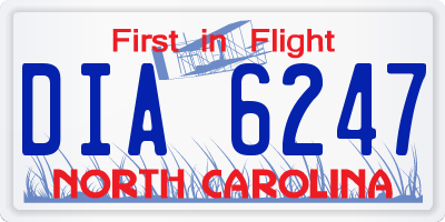 NC license plate DIA6247