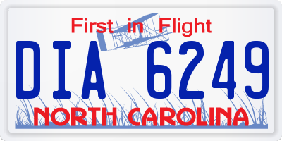 NC license plate DIA6249