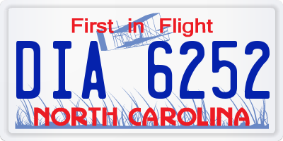 NC license plate DIA6252
