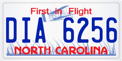 NC license plate DIA6256