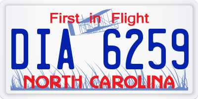 NC license plate DIA6259