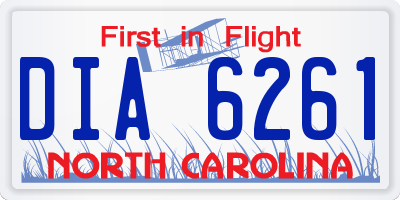 NC license plate DIA6261