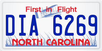 NC license plate DIA6269