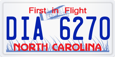 NC license plate DIA6270