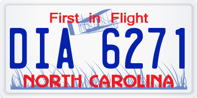 NC license plate DIA6271