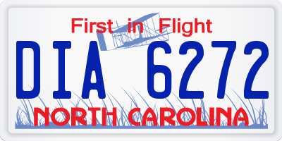 NC license plate DIA6272