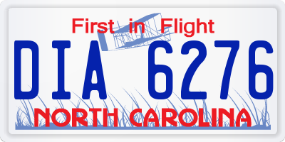NC license plate DIA6276