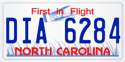 NC license plate DIA6284