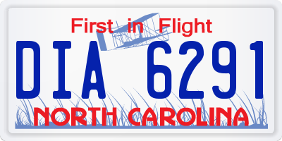 NC license plate DIA6291
