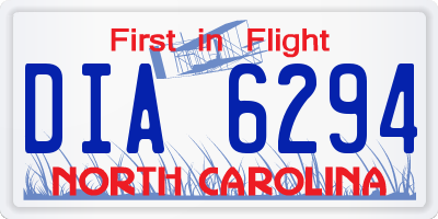 NC license plate DIA6294