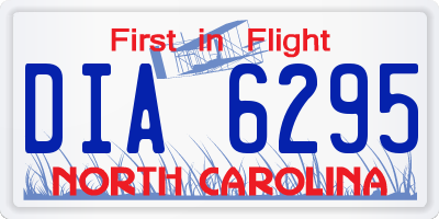NC license plate DIA6295