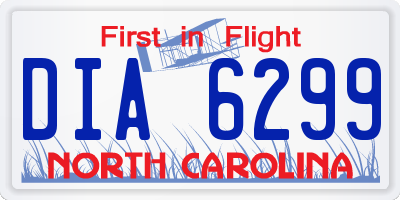 NC license plate DIA6299