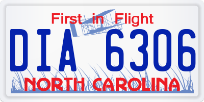 NC license plate DIA6306