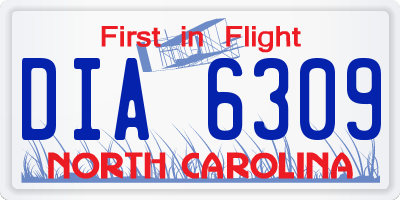NC license plate DIA6309