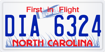 NC license plate DIA6324