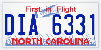 NC license plate DIA6331