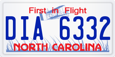 NC license plate DIA6332