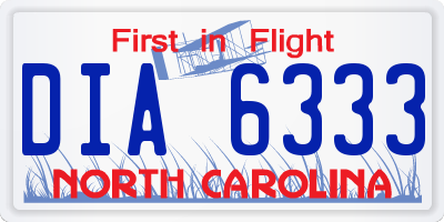 NC license plate DIA6333