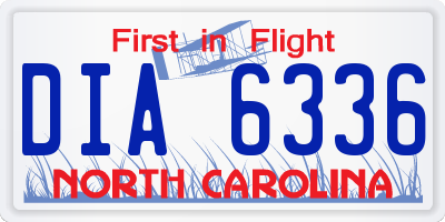 NC license plate DIA6336