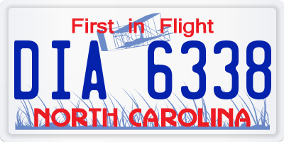 NC license plate DIA6338