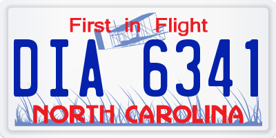 NC license plate DIA6341