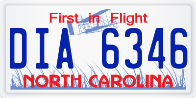 NC license plate DIA6346