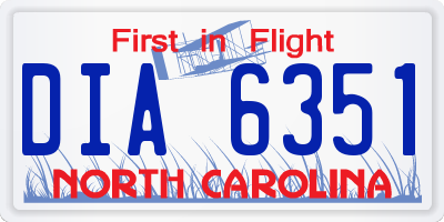 NC license plate DIA6351