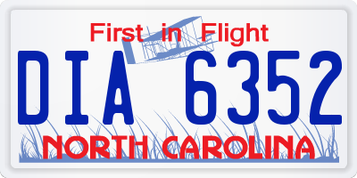 NC license plate DIA6352
