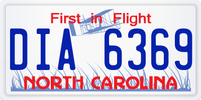 NC license plate DIA6369