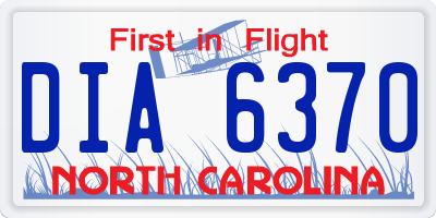 NC license plate DIA6370