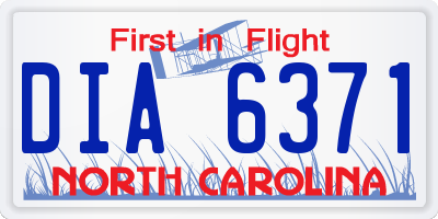 NC license plate DIA6371