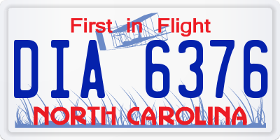 NC license plate DIA6376