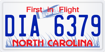NC license plate DIA6379