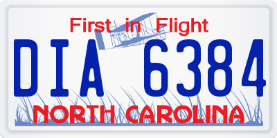 NC license plate DIA6384