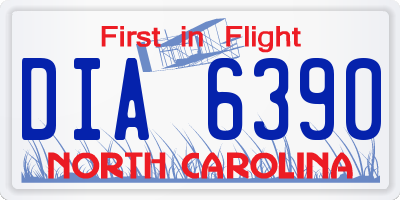 NC license plate DIA6390