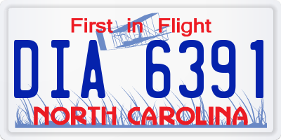 NC license plate DIA6391