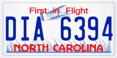 NC license plate DIA6394