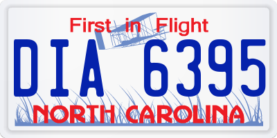 NC license plate DIA6395