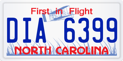 NC license plate DIA6399