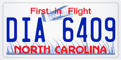 NC license plate DIA6409