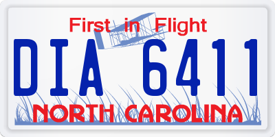 NC license plate DIA6411