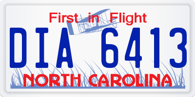 NC license plate DIA6413