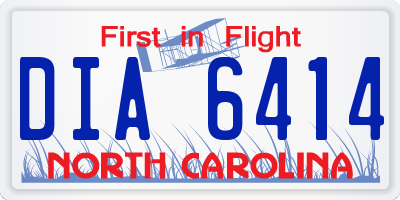 NC license plate DIA6414