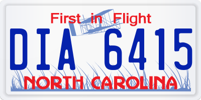 NC license plate DIA6415