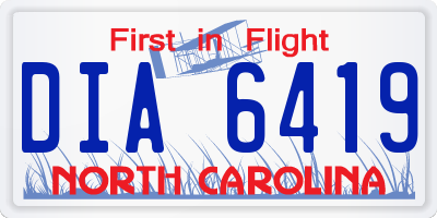 NC license plate DIA6419
