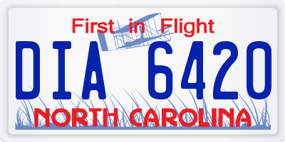 NC license plate DIA6420