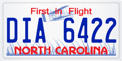 NC license plate DIA6422