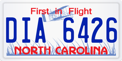 NC license plate DIA6426