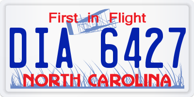 NC license plate DIA6427
